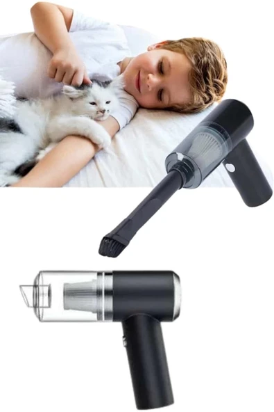 Yeni Nesil Mini Vakumlu Araç Süpürgesi El Süpürgesi Şarjlı - Resim 4