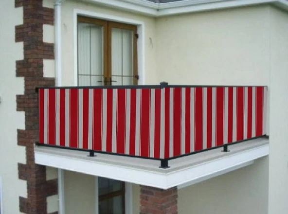 Ceylan Home Balkon Demiri Perdesi Bağcıklı Her Ölçüde Özel Dikim Kırmızı - 2