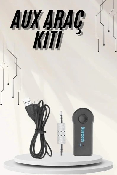 Yeni Nesil Bluetooth Aux Araç Kiti Siyah TV Tablet Telefon Araç Araba ürün görseli