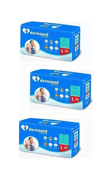 Dermaped Belbantlı Hasta Bezi Large 3 Paket Toplam 90 Adet