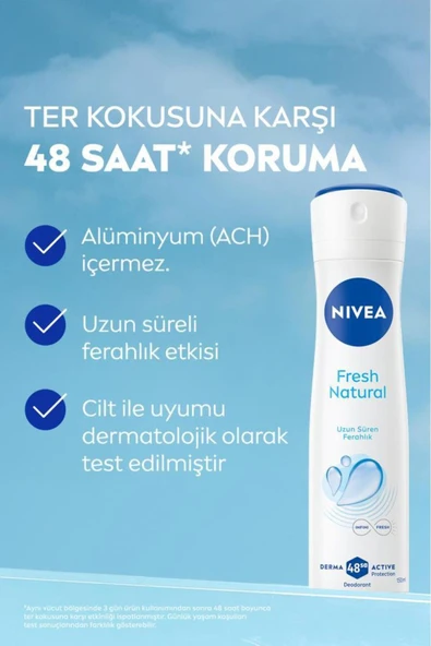 Nivea Fresh Bayan Deodorant 150Ml - Resim 3