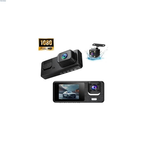 Leerfei 2 Kameralı Araç İçi Kamera Sd Kart Destekli Kamera Q301 - (Hafıza Kartı Dahil Değildir)