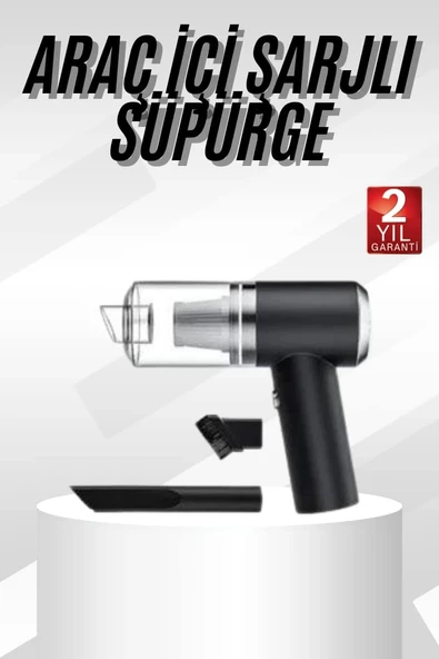 Yeni Nesil Mini Vakumlu Araç Süpürgesi El Süpürgesi Şarjlı ürün görseli 1