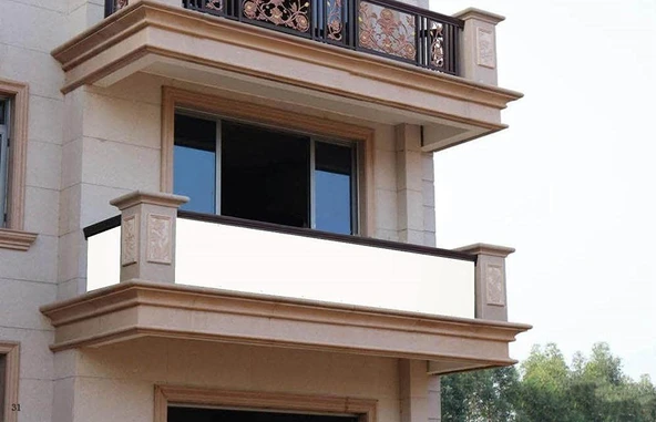 Ceylan Home Balkon Demiri Perdesi Bağcıklı Her Ölçüde Özel Dikim Krem - 5