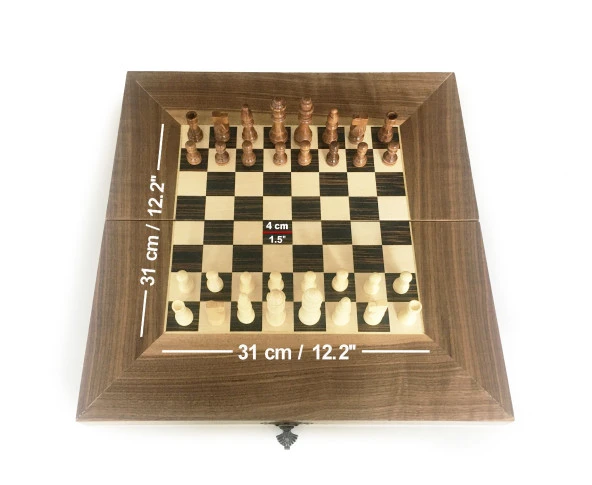 Star Ege Masif Ahşap Kareli Tavla ve Satranç Seti - 5