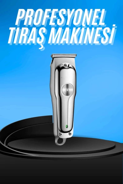 Paslanmaz Çelik Bıçaklı Kablosuz Şarjlı Dijital Göstergeli Tıraş Makinesi ürün görseli 1