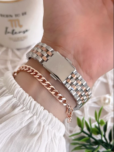 Daniel Klein Çelik Kordon 3 Atm Suya Dayanıklı Özel Tasarım Kadın Kol Saat+Bileklik VS.BLKT.0485 - Resim 3