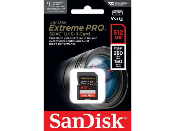 SanDisk Extreme PRO 512GB SDSDXEP-512G-GN4IN 280MB/s UHS-II SDXC 6K-4K UHD Hafıza Kartı - Resim 4