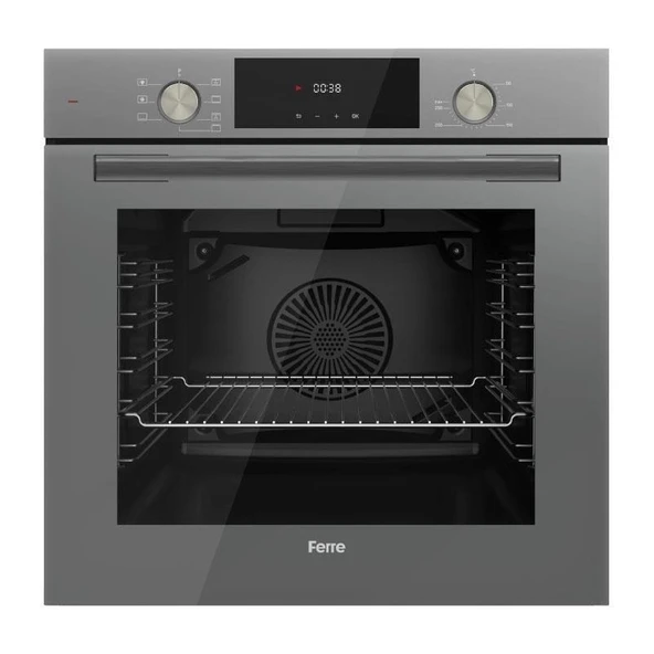 Ferre Flowart Gri Cam Ankastre Set D079 - ED038 75CM Woklu - QMS63CPR Turbolu - Resim 4