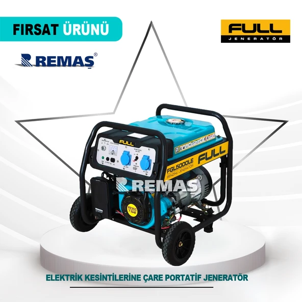 FULL FGL 5000 LE Otomatik 5 kVA Monofaze Benzinli Jeneratör - Resim 3