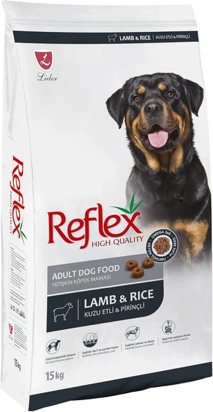 Reflex Kuzulu ve Pirinçli Yetişkin Köpek Maması, 15 Kg