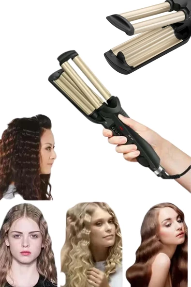 Profesyonel Seramik Kaplama Saç Şekillendirici Wag Maşa Isı Ayarlı - Resim 4