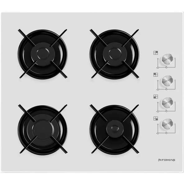 Femaş Beyaz Inci 3'lü Ankastre Set ( 5001 Multifonksiyon Beyaz Fırın + 3140 Ce Beyaz Cam Ocak+ Fd 102 Yatay Beyaz Cam Davlumbaz) - Resim 2