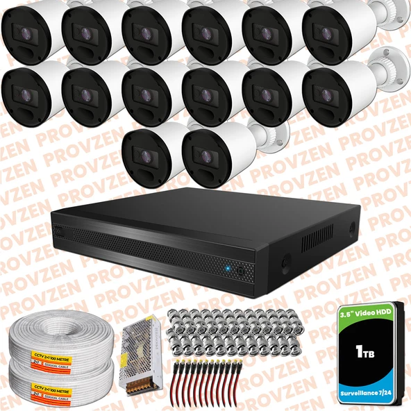 Provzen Rivo 14 Kameralı Geniş Açı Gece Görüşlü Güvenlik Kamerası ürün görseli