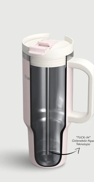 Stevig ST-241 2 Moods Tuck-In Tumbler Sızdırmaz Çelik Termos 900ML Petal Pink - 3
