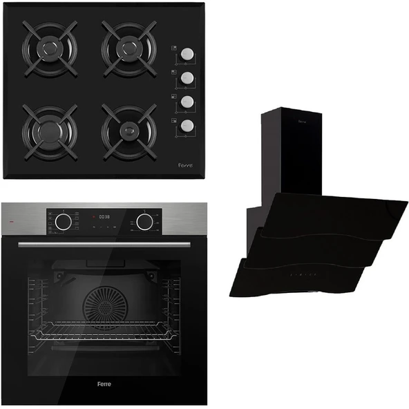 Ferre Fryart Cs Serisi Siyah  Ankastre Set (1140 Ce Siyah + XE63MI +D023 ) ürün görseli