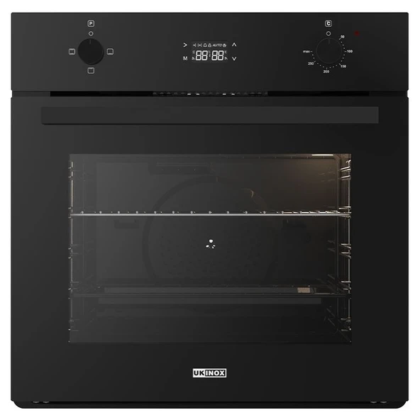 UKINOX SİYAH CAM ANKASTRE SET ( Carlo 60 Siyah Cam Aspratör + Dolce 60  Siyah Cam Ocak + Smart 3000 Siyah Ankastre Fırın) - Resim 2