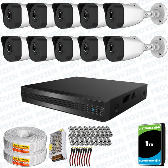 Provzen RV HiLook 10 Kameralı Full HD Geniş Açı Güvenlik Kamerası ürün görseli