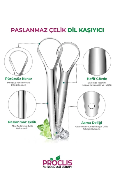 Proclis Paslanmaz Çelik Dil Temizleyici / Dil Sıyırıcı Küçük - 3