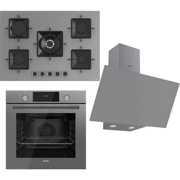 Ferre Flowart Ss Serisi Gri Set (SS038 + QMS63CPR +D079 ) -75'lik Seri Kare Emaye Izgara ürün görseli