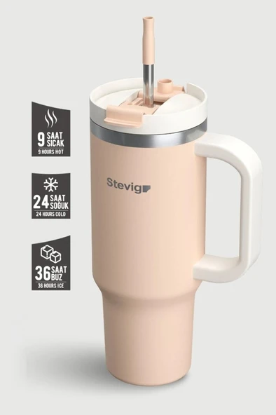 Stevig ST-239 2 Moods Tuck-In Tumbler Sızdırmaz Çelik Termos 900ML Bisque