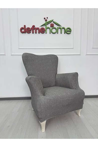 Döşemelik Kumaş Düz Keten Lastikli Kayma Yapmayan 1  Adet Berjer Koltuk Örtüsü - Resim 5