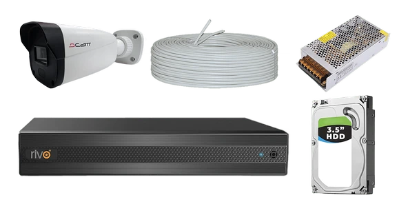 RİVO Dcam 1 Kameralı 40 Metre Gece Görüşlü Set 500GB Hdd - 4