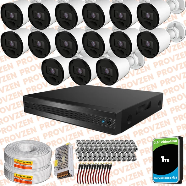 Provzen Rivo 15 Kameralı Geniş Açı Gece Görüşlü Güvenlik Kamerası ürün görseli