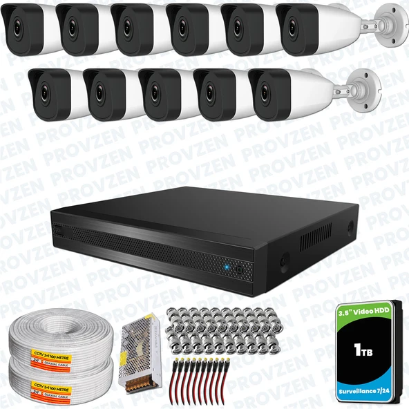 Provzen RV HiLook 11 Kameralı Full HD Geniş Açı Güvenlik Kamerası - 1