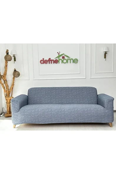 Döşemelik Kumaş Düz Keten Lastikli Kayma Yapmayan 3 Kişilik 1 Adet Büyük Kanepe Örtüsü ürün görseli 1