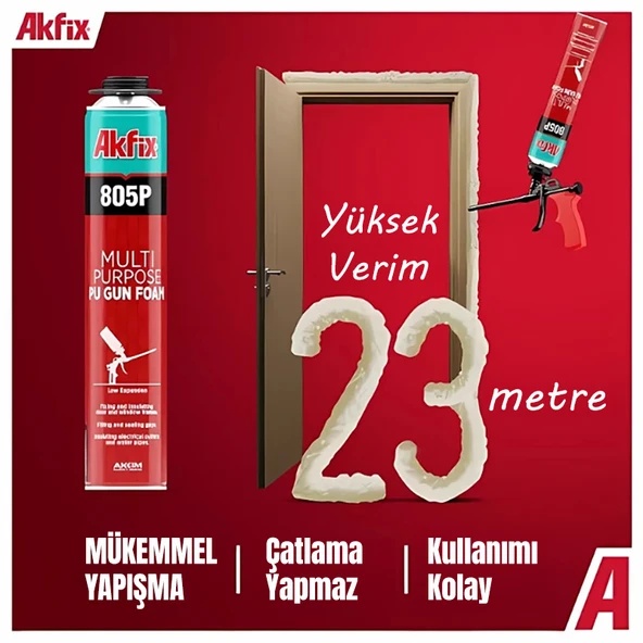 Akfix 805p Tabancalı Poliüretan Köpük 750 Ml - 2