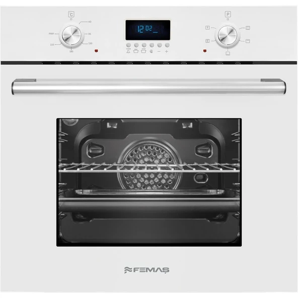 Femaş Beyaz Inci 3'lü Ankastre Set ( 5001 Multifonksiyon Beyaz Fırın + 3140 Ce Beyaz Cam Ocak+ Fd 102 Yatay Beyaz Cam Davlumbaz) - Resim 3