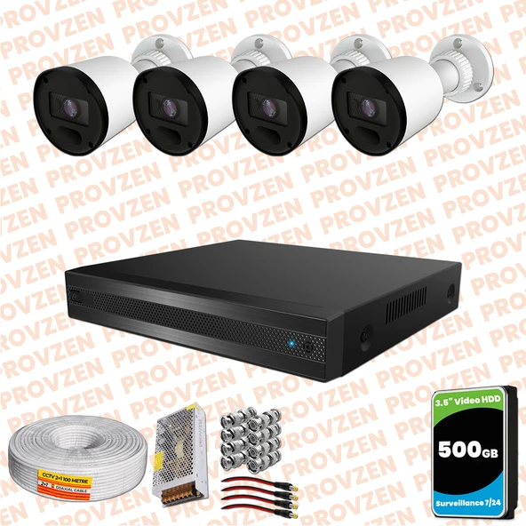 Provzen Rivo 4 Kameralı Geniş Açı Gece Görüşlü Güvenlik Kamerası ürün görseli