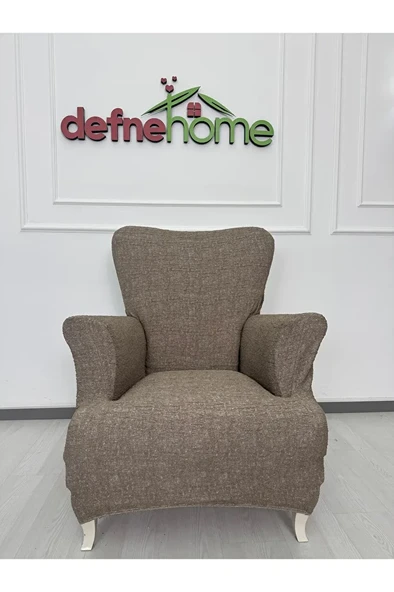 Döşemelik Kumaş Düz Keten Lastikli Kayma Yapmayan 1  Adet Berjer Koltuk Örtüsü - Resim 10