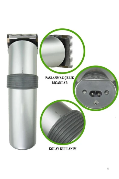 Yeni Nesil Profesyonel Şarjlı Saç Sakal Tıraş Makinesi Ayarlanabilir 4 Taraklı - Resim 4