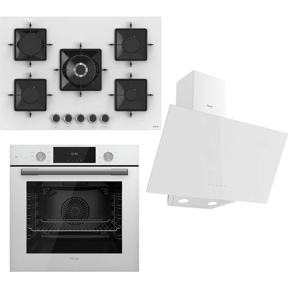 Ferre Flowart Ss Serisi Beyaz Set (SS036 + QMS63CB +D078 ) -75'lik Seri - Kare Emaye Izgara ürün görseli