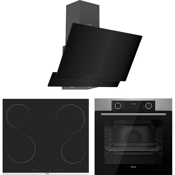 Ferre Fryart Ms Serisi Inox-Siyah Ankastre Elektrikli Cam Set D063 + MS261 + XE63MI ürün görseli