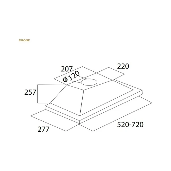 Ukınox Drone 52 cm Gömme Aspiratör - Resim 2
