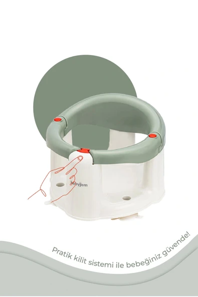 Babyjem Önden Açılır Banyo ve Mama Oturağı ve Minderi - 2 ' Li Set Soft Yeşil - 4