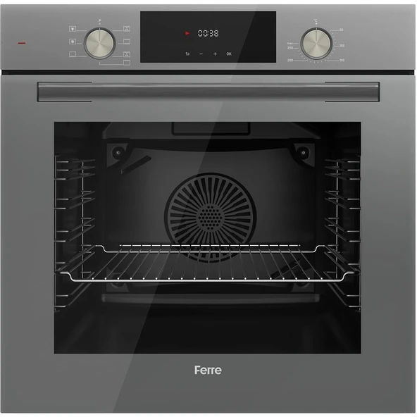 Ferre Flowart Serisi Gri  Ankastre Set (RS038+ QMS63CPR +D079 ) - Resim 3