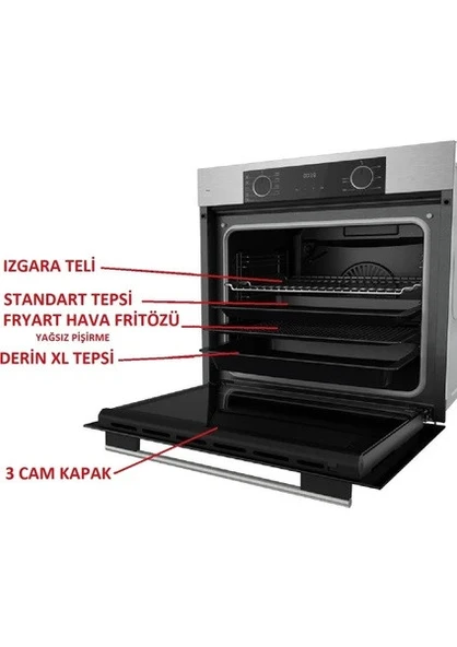 Ferre XE63MI Fryart Inox Ankastre Fırın (0+9 Konum) - Resim 2