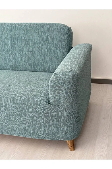 Jakarlı Düz Desen 3-3-1-1 Lastikli Kanepe Örtüsü | Lastikli Koltuk Örtüsü | Koltuk Kılıfı Takımı - Resim 5