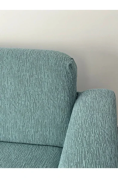 Jakarlı Düz Desen 3-3-1-1 Lastikli Kanepe Örtüsü | Lastikli Koltuk Örtüsü | Koltuk Kılıfı Takımı - Resim 6