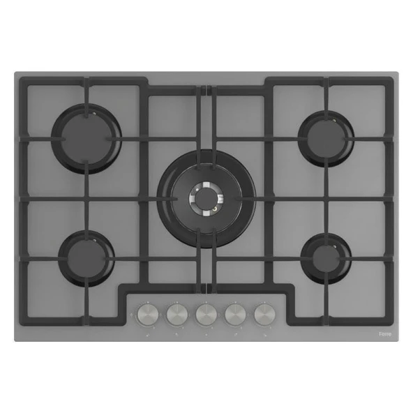 Ferre Flowart Gri Cam Ankastre Set D079 - ED038 75CM Woklu - QMS63CPR Turbolu - Resim 3