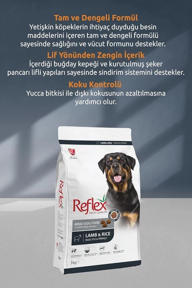Reflex Kuzulu ve Pirinçli Yetişkin Köpek Maması, 15 Kg - 2