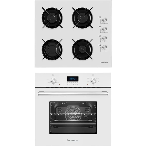 Femaş 2'li Ankastre Set ( B 3140 Ce  Beyaz Ankastre Ocak + 5001 Ankastre Fırın  ) ürün görseli