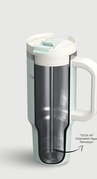 Stevig ST-240 2 Moods Tuck-In Tumbler Sızdırmaz Çelik Termos 900ML Sprout Green - 3