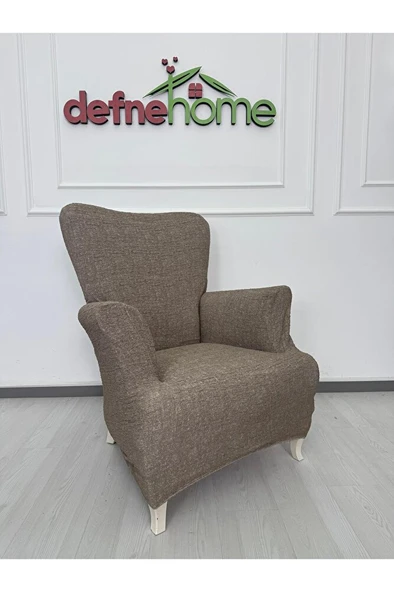 Döşemelik Kumaş Düz Keten Lastikli Kayma Yapmayan 1  Adet Berjer Koltuk Örtüsü - Resim 11