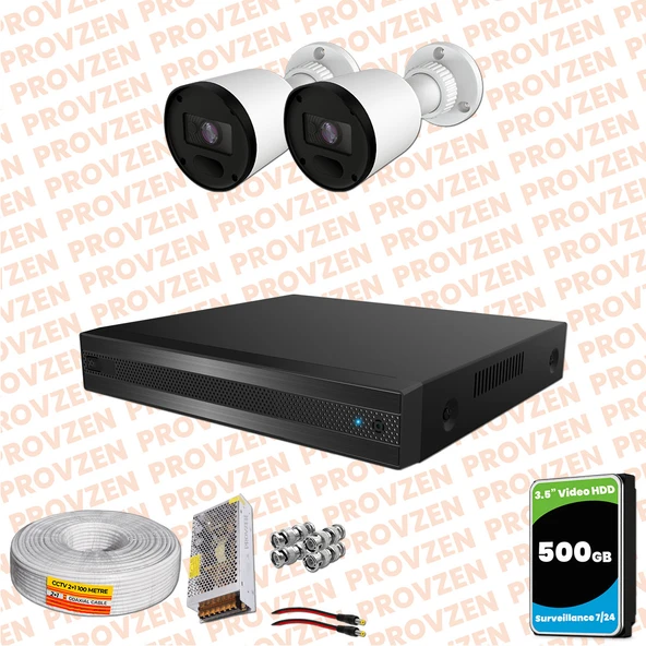 Provzen Rivo 2 Kameralı Geniş Açı Gece Görüşlü Güvenlik Kamerası ürün görseli