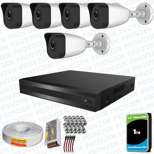 Provzen RV HiLook 5 Kameralı Full HD Geniş Açı Güvenlik Kamerası ürün görseli